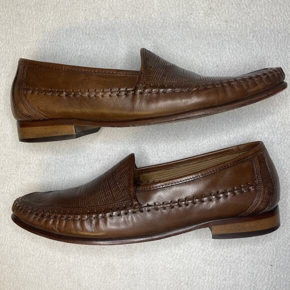 Florsheim Bio Comfort 12046 Men’s 11.5 D Brown Lizard Grain Leather Loafers Vtg main image 9